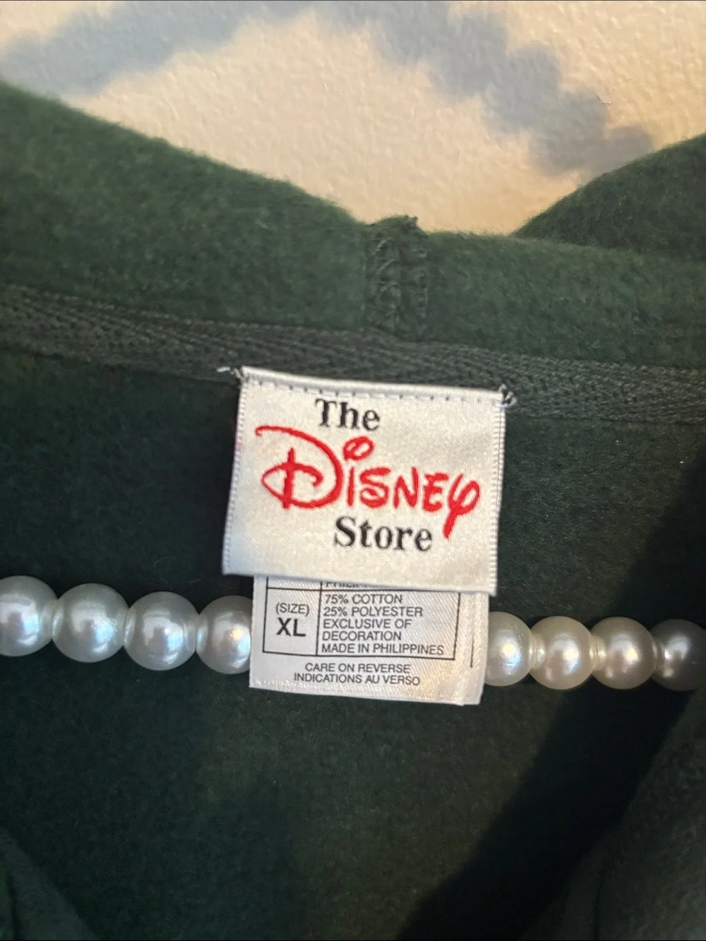 Vtg 90s Disney Store Winnie The Pooh Embroidered Zip Up Hoodie Green Sz XL